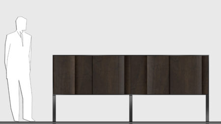 Giorgetti, Credenza, design Massimo Castagna, sideboard made by eucalyptus wood.