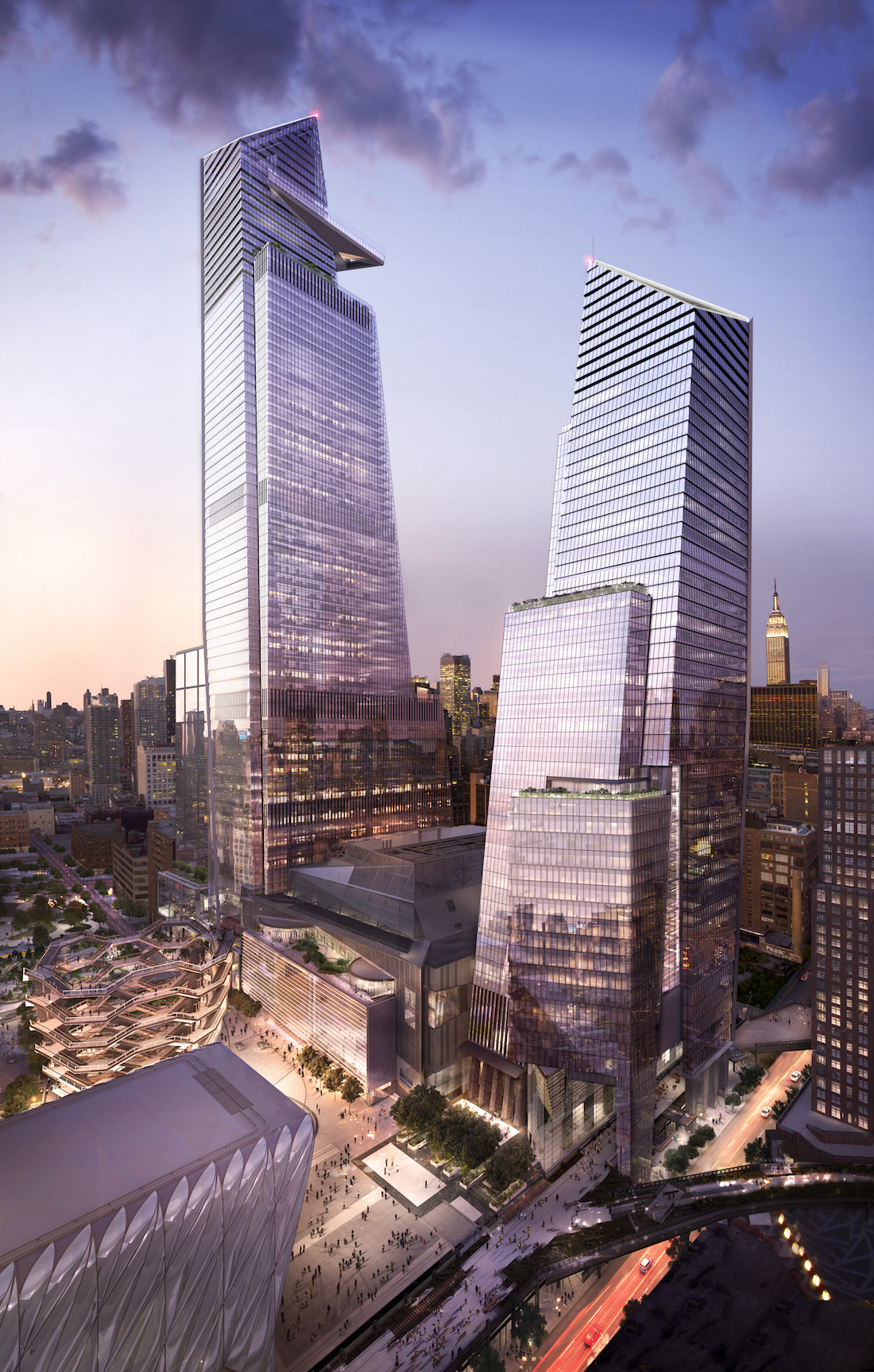 10 and 30 Hudson Yards with Retail Looking Northeast - courtesy of Related-Oxford